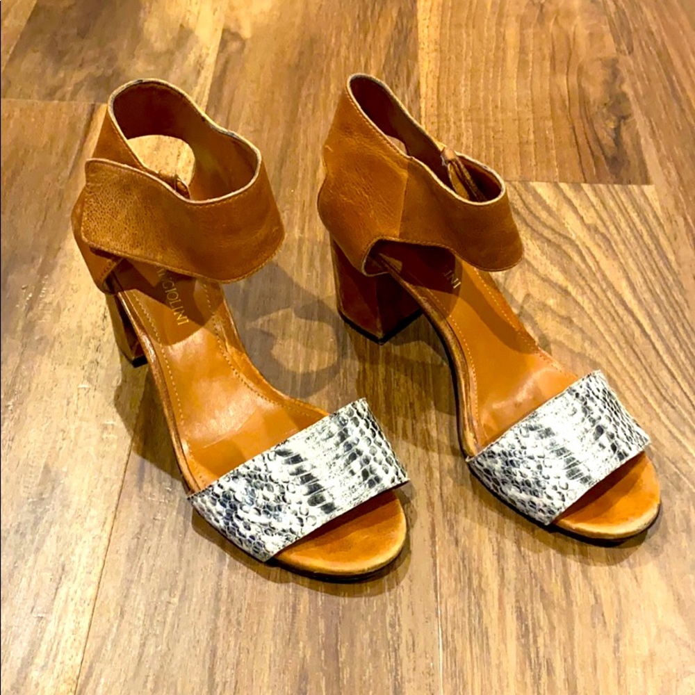 Enzo Angliolini windell faux snakeskin heel 7.5